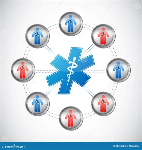 Medical Doctors Network Connected Stock Illustration - Illustration of