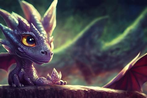 Kawaii baby dragon cute яркая и красочная 3d-рендеринг-анимация ...