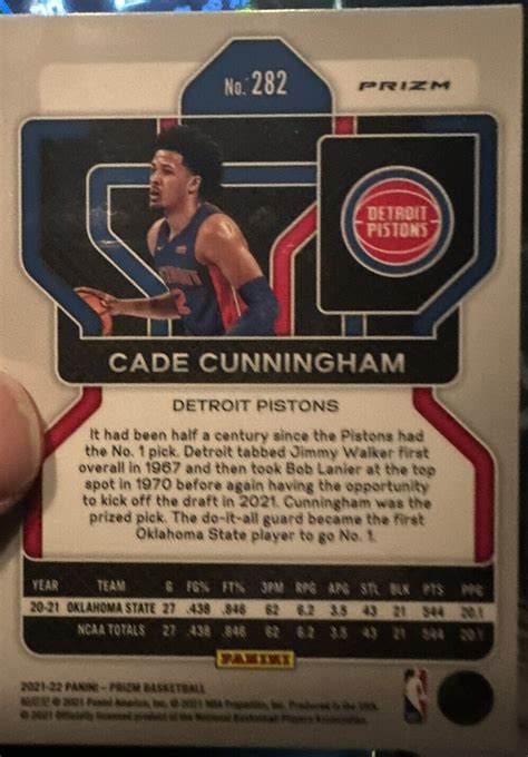 2021 2022 Panini Prizm Cade Cunningham Silver Prizm RC 282 Pistons EBay