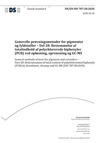 Ds En Iso General Methods Of Tests For Pigments And