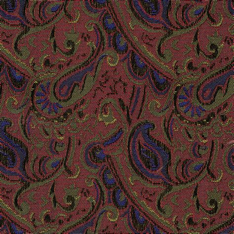 Fabric Polyester Jacquard RT7628E 001 Paisley Burgundy Richard Tie