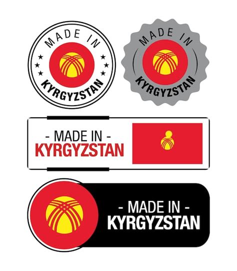 Premium Vector Set Of Made In Kyrgyzstan Labels Logo Kyrgyzstan