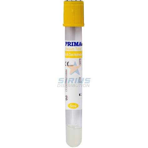 Vacutainer Biochimie Capac Galben Cu Activator De Coagulare Si Gel