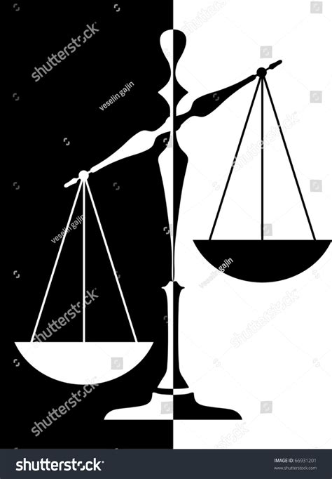 Black White Balance Scale Isolated Stock Illustration 66931201 ...