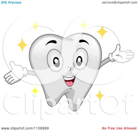 Clipart Happy Dental Tooth Mascot Sparkling Royalty Free Vector