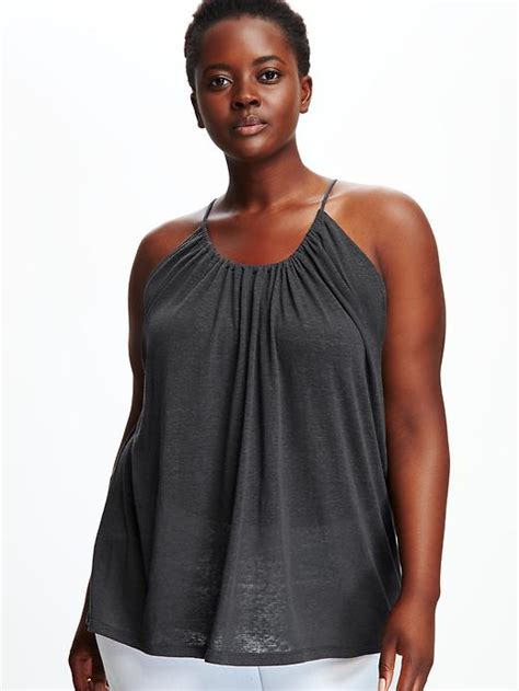 Suspended Neck Linen Blend Plus Size Cami Old Navy