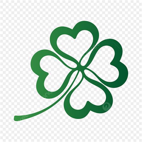 Four Leaf Clover Clipart Vector Love Heart Shape Four Leaf Clover