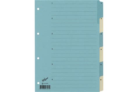 BÜROLINE Register Karton blau beige A4 663400 1 6 Schlup