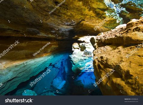 Cave Blue Transparent Water Chapada Diamantina Stock Photo Edit Now