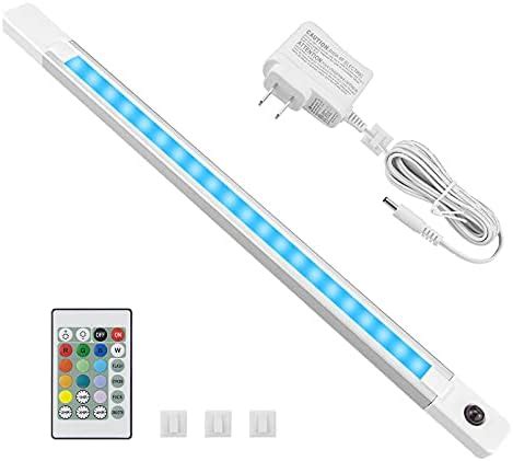 LAIFUNI Dimmable Under Cabinet Lighting, RGB LED Light Bar, RF Remote ...