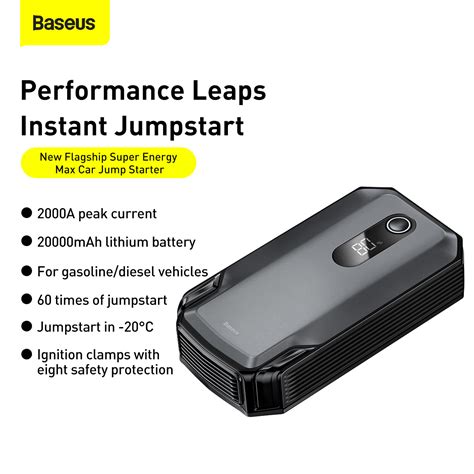 Baseus 20000mAh 2000A Car Jump Starter (6M) - BaduDeal