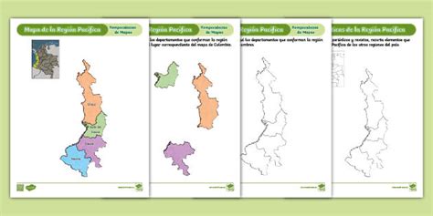 Mapa recortable de la región Pacífica Twinkl Colombia