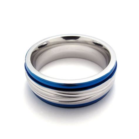 Fashion Blue Titanium Ring - Titanium Jewelry Shop