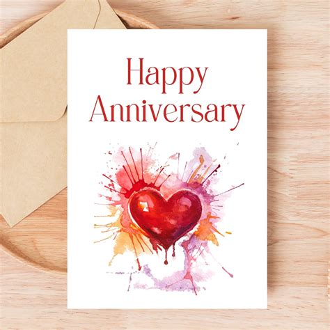 Happy Anniversary Digital Greeting Card, Printable Card, Romantic Card ...