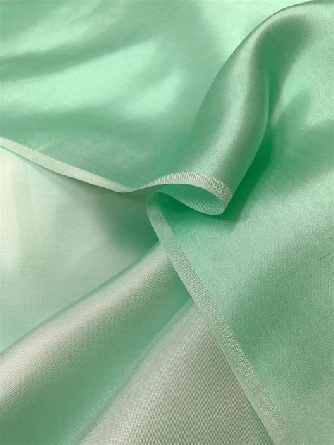 Pure Mulberry Silk Fabric By The Yard Luxury Mint Silk Natural Silk