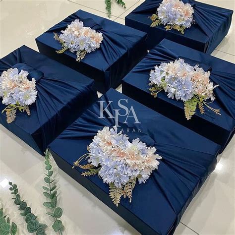 Dulang Hantaran Tema Biru Gubahan Hantaran Biru Melba Strosin