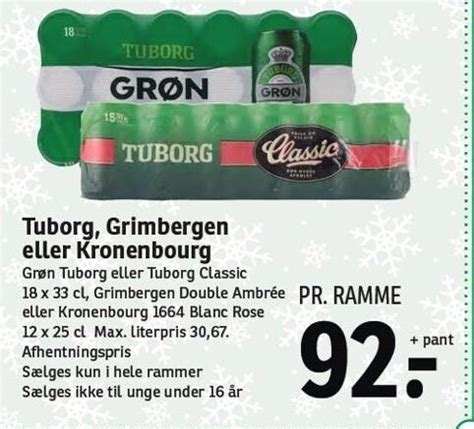 Tuborg Grimbergen Eller Kronenbourg 18x33 Cl Tilbud Hos SPAR