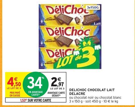 Promo Delacre Delichoc Chocolat Lait Chez Intermarch