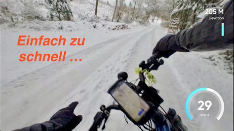 2 MTB Unfälle im Schnee Hausrunde ohne Spike Reifen fail mtb