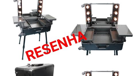 Maleta Camarim Para Maquiagem Espelho E Luzes Rodinhas Al A