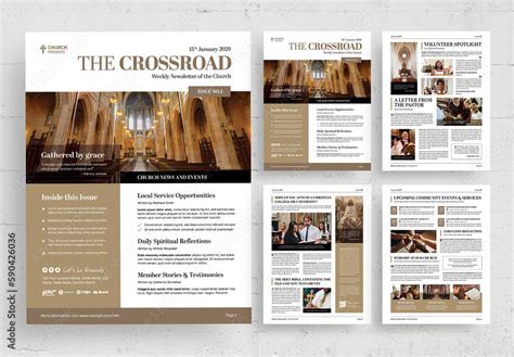 Church Newsletter Template Stock Template | Adobe Stock