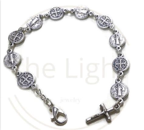 St Benedict Medal Bracelet Saint Benedict Bracelet Rosary Etsy