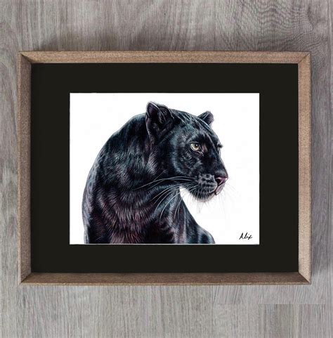 ORIGINAL Black Panther Colored Pencil Drawing - Etsy