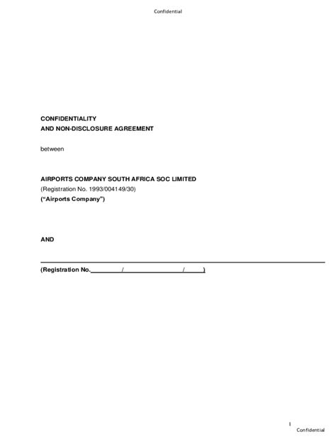 Fillable Online Annexure C Acsa Non Disclosure Agreement Pdf Fax