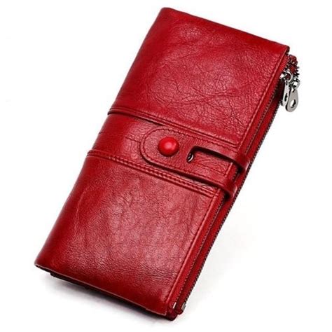 Generic Rfid Wallet Women Hasp Zipper Walets Genuine Leather Phone