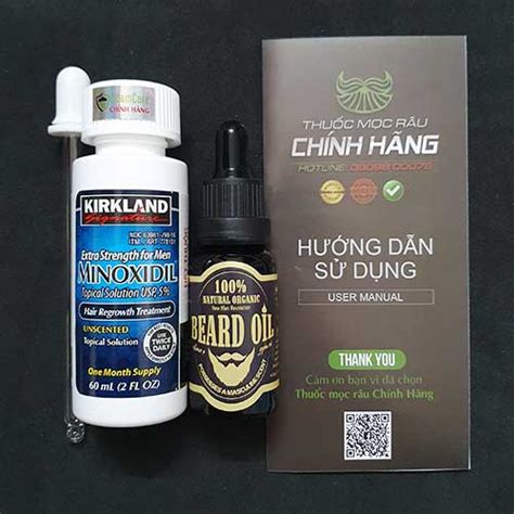 Thuốc Mọc Râu Minoxidil 5 Combo Beard Oil 20ml Thuốc Mọc Râu Chính Hãng