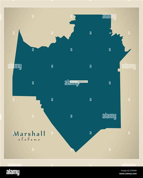 Modern Map - Marshall Alabama county USA illustration Stock Vector ...