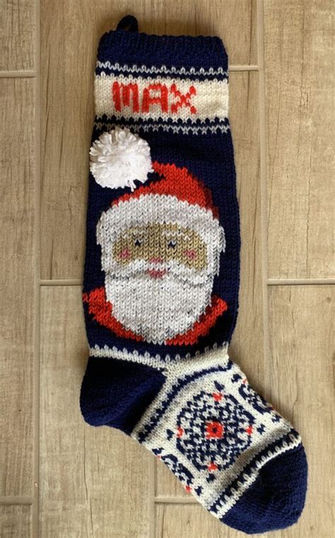 Free Knitted Santa Christmas Stocking Pattern Freese Knitted