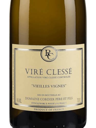 Domaine Cordier Père Fils Vieilles Vignes Viré Clessé Vivino France