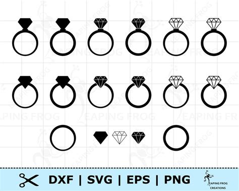 Wedding Rings Svg Set Bundle Cricut Cut Files Silhouette Etsy