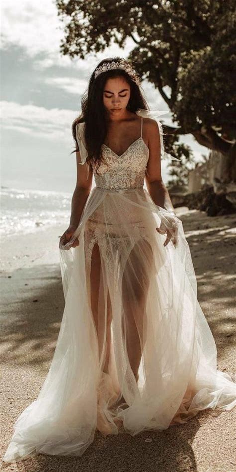 Beach Wedding Dresses 18 Styles For Hot Weather Sheer Wedding Dress Beach Wedding Dress