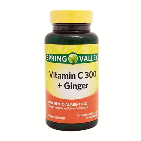 Suplemento Alimenticio Spring Valley Vitamin C Ginger Tabletas