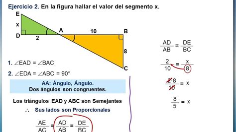 GEOMETRÍA Triángulos Semejantes Ejercicio 2 YouTube