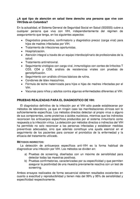 Pautas Para La Realizaci N De Asesor A Y Prueba Voluntaria Para Vih