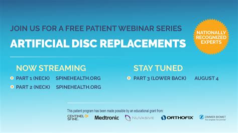 Join Us Artifical Disc Replacement Webinar Series National Spine