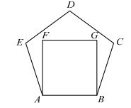 ABCDE é um pentágono regular e ABGF é um quadrado em seu interior