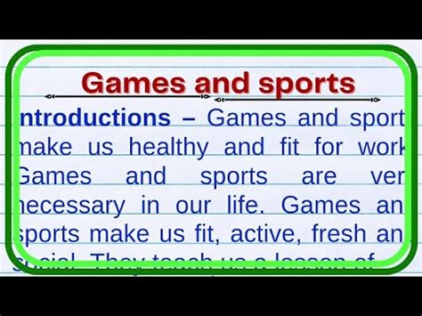 Importance Of Games And Sports Essay Games And Sports Essay In English