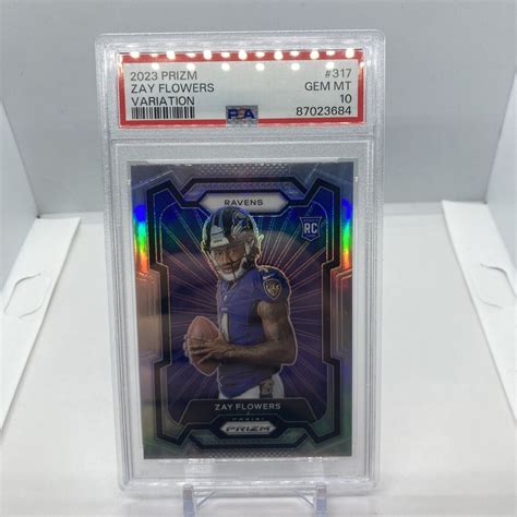 Zay Flowers 2023 Prizm 317 Rookie Variation Silver PSA 10 Price