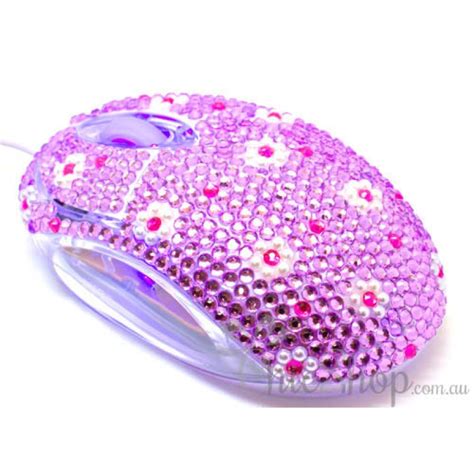 Purple Cute Crystal USB Optical Computer Mouse