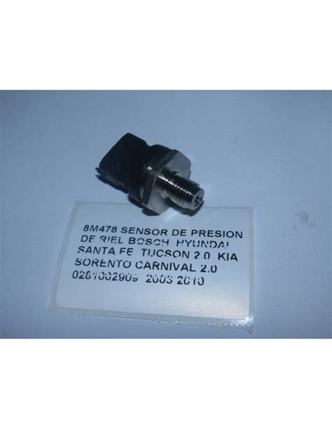 Sensor De Presion De Riel Bosch Hyundai Santa Fe Tucson Kia Sorento