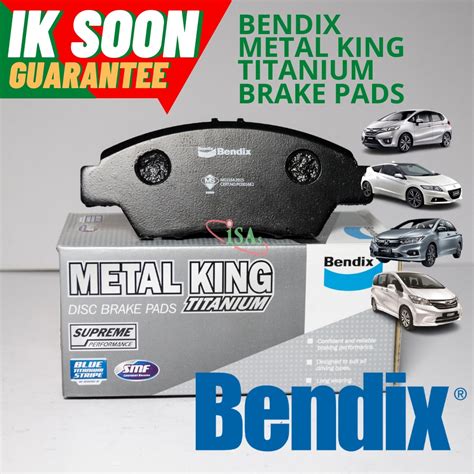 Bendix Metal King Titanium Front Brake Pads For Honda CRZ CITY JAZZ