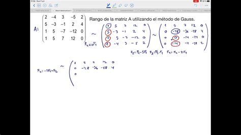 Cálculo del rango de una matriz 4 Bach YouTube