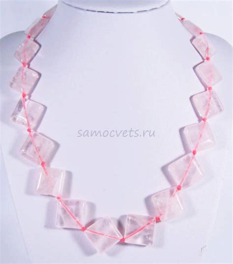 Бусы плоские розовый кварц ромб: отзывы, фото, цена, купить | samocvets.ru