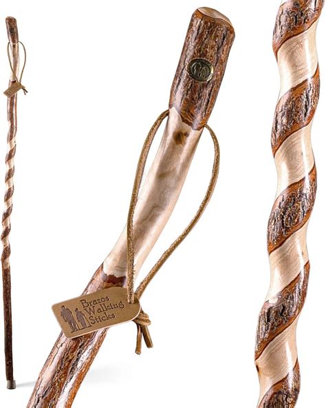 Brazos Rustic Wood Walking Stick Twisted Sassafras Traditional Style