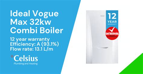 Ideal Vogue Max Kw Combi Boiler Celsius Plumbing