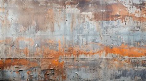 Layers Of Paint And Rust Form A Vintage Rusty Gray Iron Wall Texture